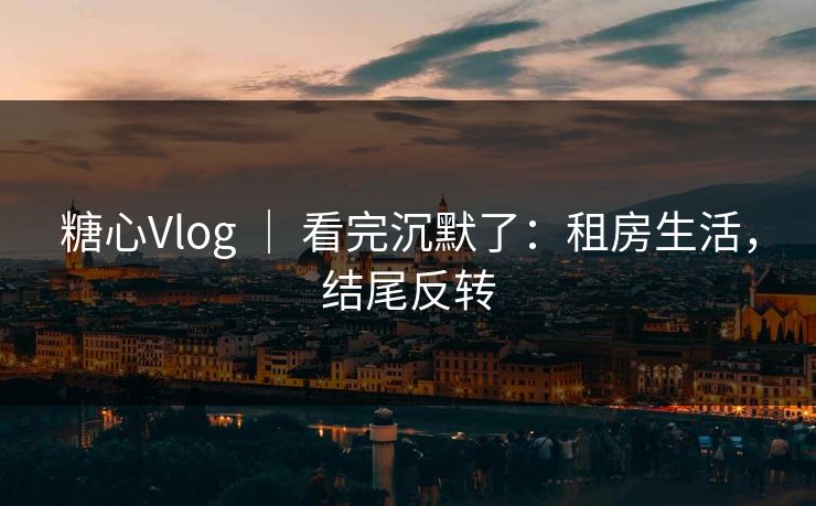 糖心Vlog | 看完沉默了:租房生活,结尾反转 糖心Vlog | 看完沉默了:租房生活,结尾反转
