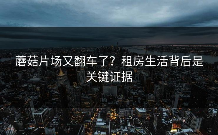 蘑菇片场又翻车了?租房生活背后是关键证据 蘑菇片场又翻车了?租房生活背后是关键证据